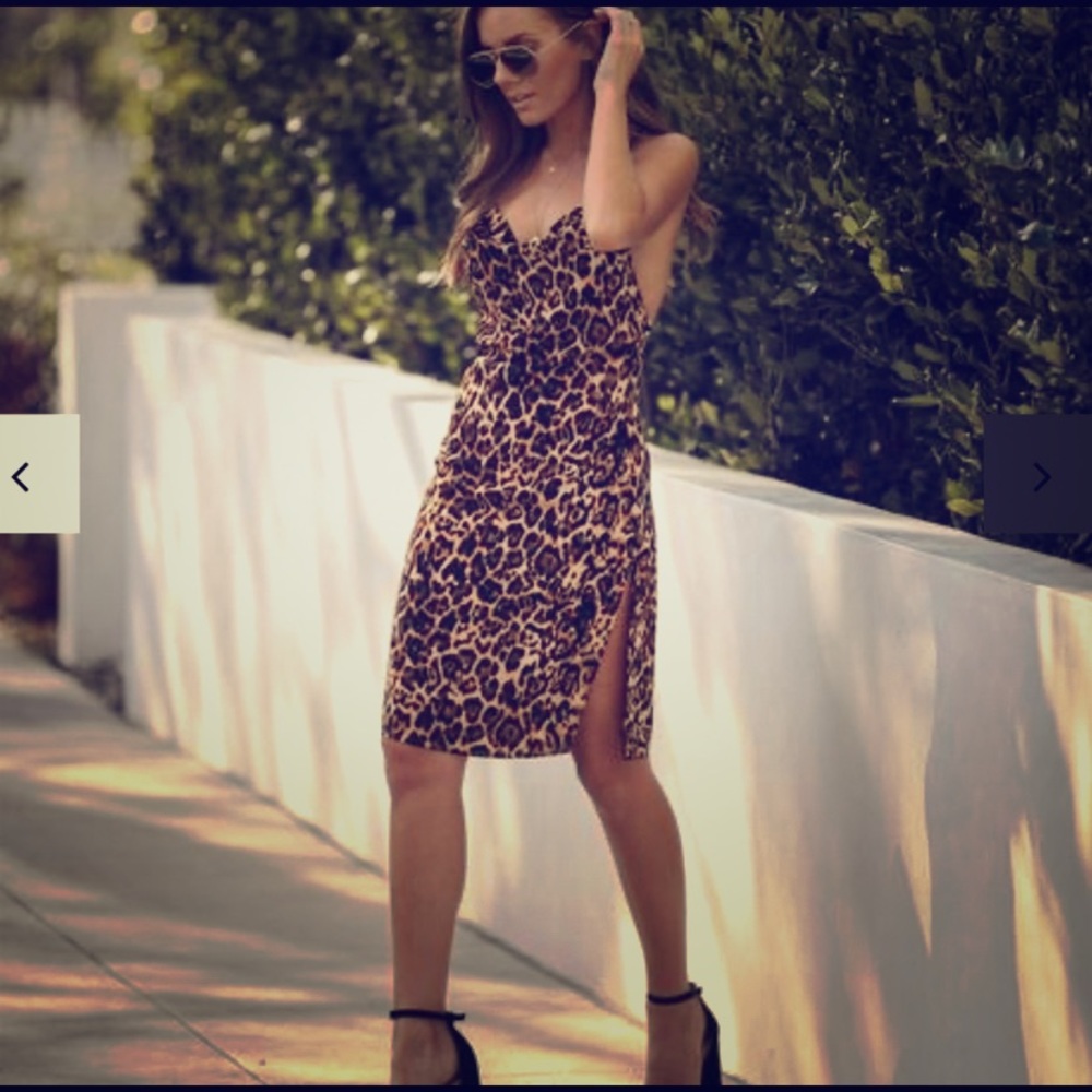 COPY - VICI Collection mini leopard slip dress
